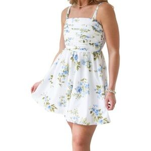 Blu Pepper Floral Pleated Babydoll Sundress Party Lined Summer Women’s Size M